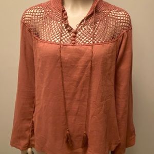 Gauzy, Crocheted Free People Top